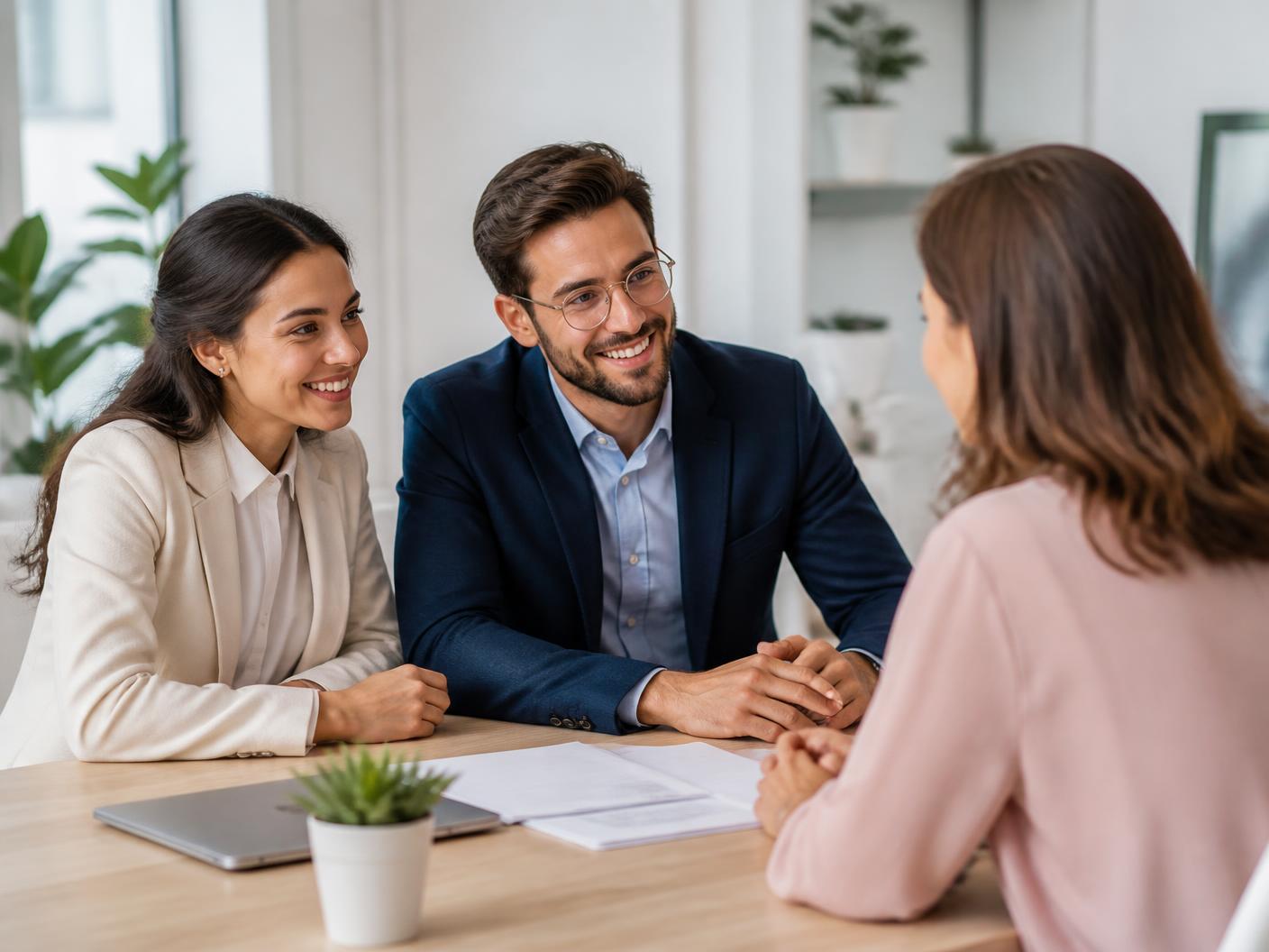 Consultores da Bender Seguros atendendo uma cliente